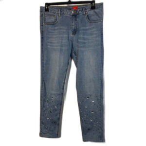 Cristina size 12  Embellished rhinestones partially‎ lined Blue Jeans